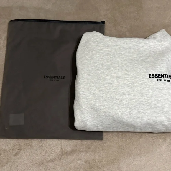 Essentials Light Oatmeal Hoodie - Picture 6 of 7